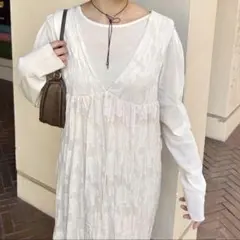 kastane シアージャガードレースノースリワンピース