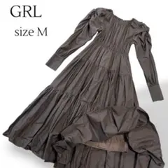 【GRL】パワショルボリュームティアードワンピース M リメイクにも 訳あり