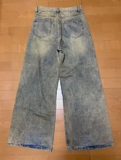 Asapmode 泥加工ワイドデニムパンツ