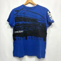 00s 希少 adidas CHELSEA プリント Tシャツ 半袖 ブルー Mのサムネイル