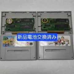 川の　海のぬし釣り　２点セット　スーファミソフト　起動確認　清掃　新品電池交換済