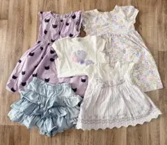 anyFam　120cm　夏服　5点まとめ売り　ワンピース　Tシャツ　スカッツ