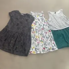 【110.120】グローバルワーク　H&M キッズ ワンピース 3着セットのサムネイル
