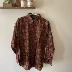 80s　CHAPS Ralph Lauren　総柄 ロングスリーブ シャツ