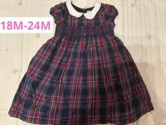 JoJo Maman Bebe ワンピース　赤　チェックワンピース　18-24M