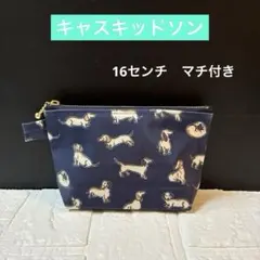 ☆ 20センチ マチ付きポーチ キャスキッドソン ラミネート生地