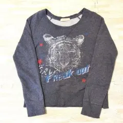 BEAMS HEART トレーナー グレー ショート丈