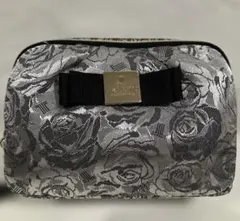 新品未使用タグ付きLANVIN COLLECTION ポーチ シルバー ローズ柄のサムネイル