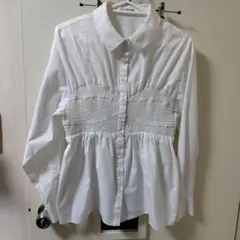 Ray BEAMS シャーリングブラウス ホワイトのサムネイル