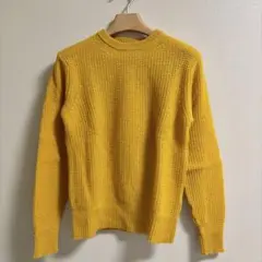 【JOURNAL STANDARD】ワッフル編み クルーネックニット イエロー