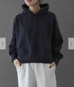 FORK&SPOON　リサイクル裏毛クロップドフーディー　ネイビー