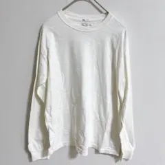 フルーツオブザルーム クルーネック 長袖Tシャツ 無地 XL 白 綿 コンパクトのサムネイル