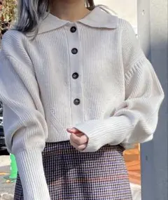 wcloset 襟付きカーディガン
