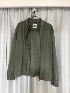 美品★破格★ZARA スエード調 ブルゾン カーキ ジャケット ジップアップ