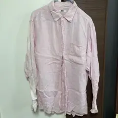 UNIQLO リネン長袖シャツ ピンクのサムネイル