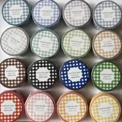 Ⓜ︎【バラ売り可】パピアプラッツ さん マスキングテープ チェック 16点のサムネイル