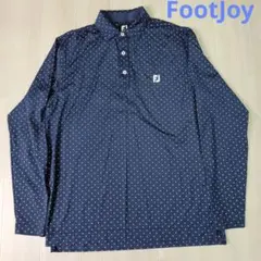 美品　フットジョイ　FJ ネイビー ドット柄 長袖ポロシャツ