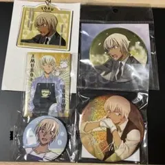 名探偵コナン　安室透　缶バッジ　アクリルキーホルダー　５点