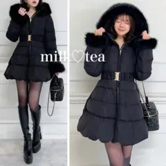 新品タグ付き ロイヤルパーティー ドレスミドルパフィーコート ブラック