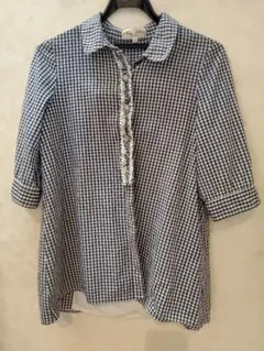 最終！【klein】 新品 綿 ギンガムチェック コットン100 チュニック