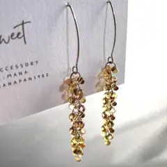 ハニー＊*チェコビーズの2wayシルバーピアス　サージカルステンレス