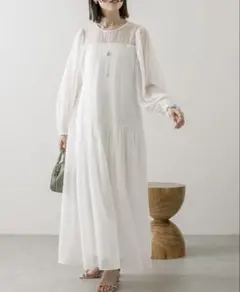 mysticシアーチェックワンピース