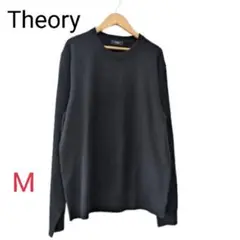 【極上カシミヤ1】Theory クルーネック ニット M ブラック メンズ