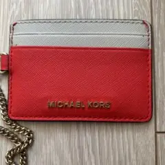 MICHAEL KORS パスケース 赤 グレー