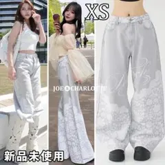 ダーリッチ 新品タグ付 レースビジュールーズデニムパンツ アイス