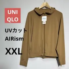 181【未使用タグ付】ユニクロ UVカット メッシュパーカー エアリズム XXL