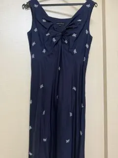 LAURA ASHLEY ネイビー ノースリーブワンピース サイズ7