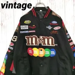 M&M's 夾克 飛行員夾克 刺繡貼布 黑色 XL