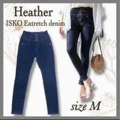 ヘザー Heather ISKOハイウエスト スキニーデニム ストレッチ 濃紺のサムネイル