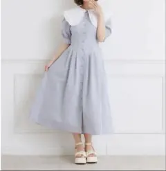 か*お様 Emsexcite ウエストタックフリルカラーワンピース　F 新品未使