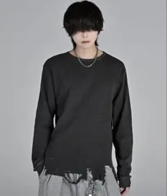 【新品】ADRER ワッフル サーマル ダメージ加工ロンＴ 長袖Tシャツ