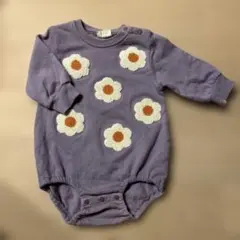 花柄ロンパース 紫 80