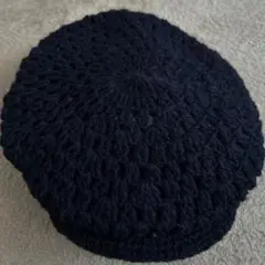 ハンチング帽　ネイビー　MANIYAK KNITWEAR LONDON