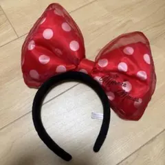 ミニーマウス 赤い水玉リボンヘアバンド