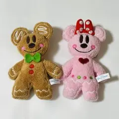 クリスマス　ミッキー　ミニー　ぬいぐるみバッジ
