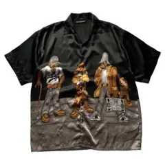 ビンテージ 総柄開襟シャツ ヒップホップ B系 オーバーサイズ y2k 90s