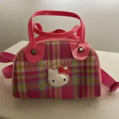 チェック　ショルダーバッグ　ボストンバッグ　キティ　サンリオ