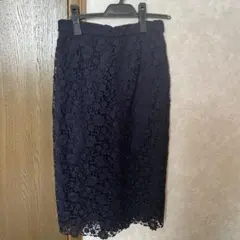 Te chichi ペンシル型レーススカート　ネイビー