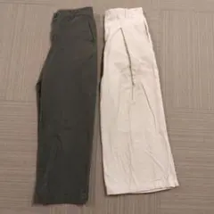 ワイドパンツ カーキ クリーム 2着 セット 無印良品