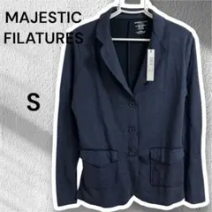 MAJESTIC FILATURES ネイビー ジャケット コットン カシミヤのサムネイル