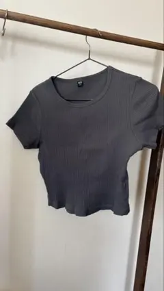 リブ 半袖Tシャツ ニット半袖