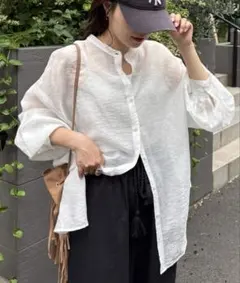 CIAOPANICTYPY シアーバンドカラーシャツ