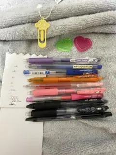 多色ボールペン10本セット黒ピンクオレンジ青ムラサキ