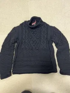 黒 ケーブルニット ハイネックセーターのサムネイル