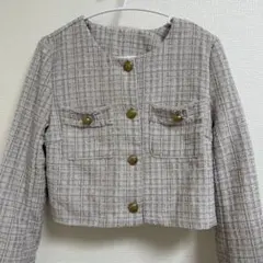 Louere ファンシーラメツイードショートジャケットアウターのサムネイル