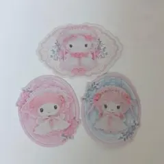 サンリオ ホワイトフリルデザインシリーズ キティ マイメロ ピアノ ステッカー